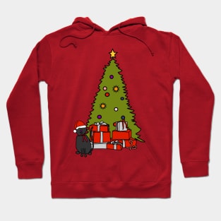 Cute Cat and Christmas Tree Hoodie